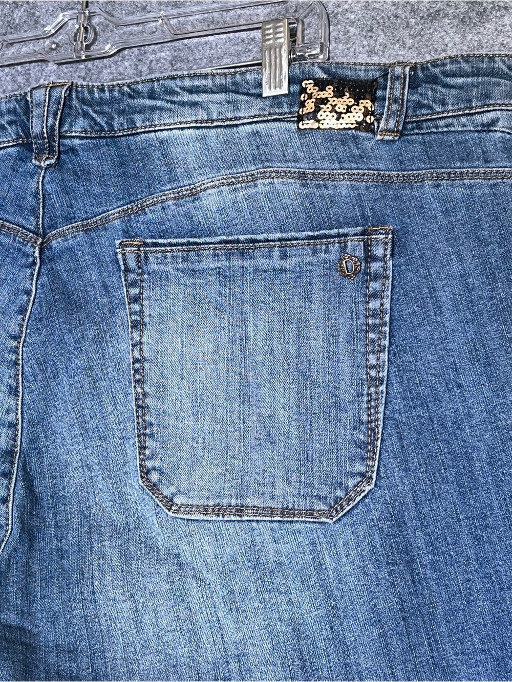 DEMOCRACY Flex-ellent Patchwork Jeans Leopard Sequin Distress Ankle Size 24W NWT - Picture 12 of 16